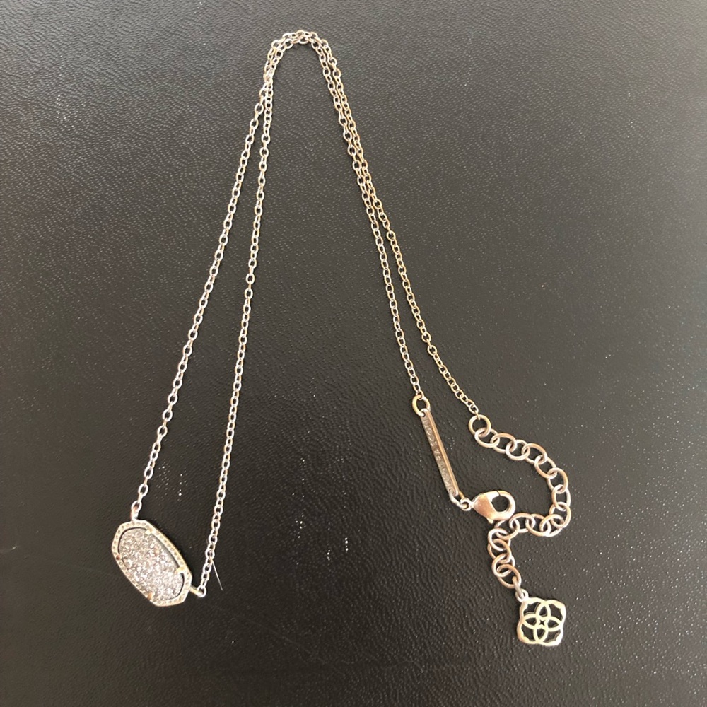Kendra Scott silver druzy stone necklace